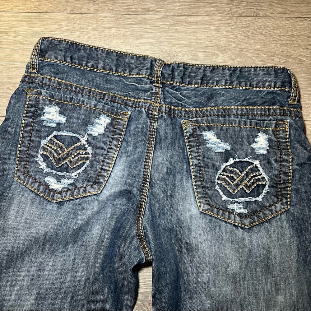 Helix Men's Jeans 36X32 Straight Distressed Washed Cotton Denim Pocket Instinct